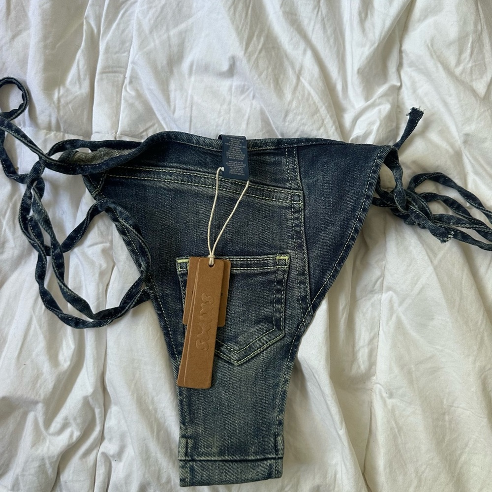 Skims denim bikini bottoms